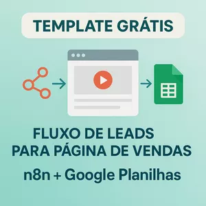 Imagem de capa para o Curso online Template - Fluxo de Leads para pagina de vendas n8n + google planilhas