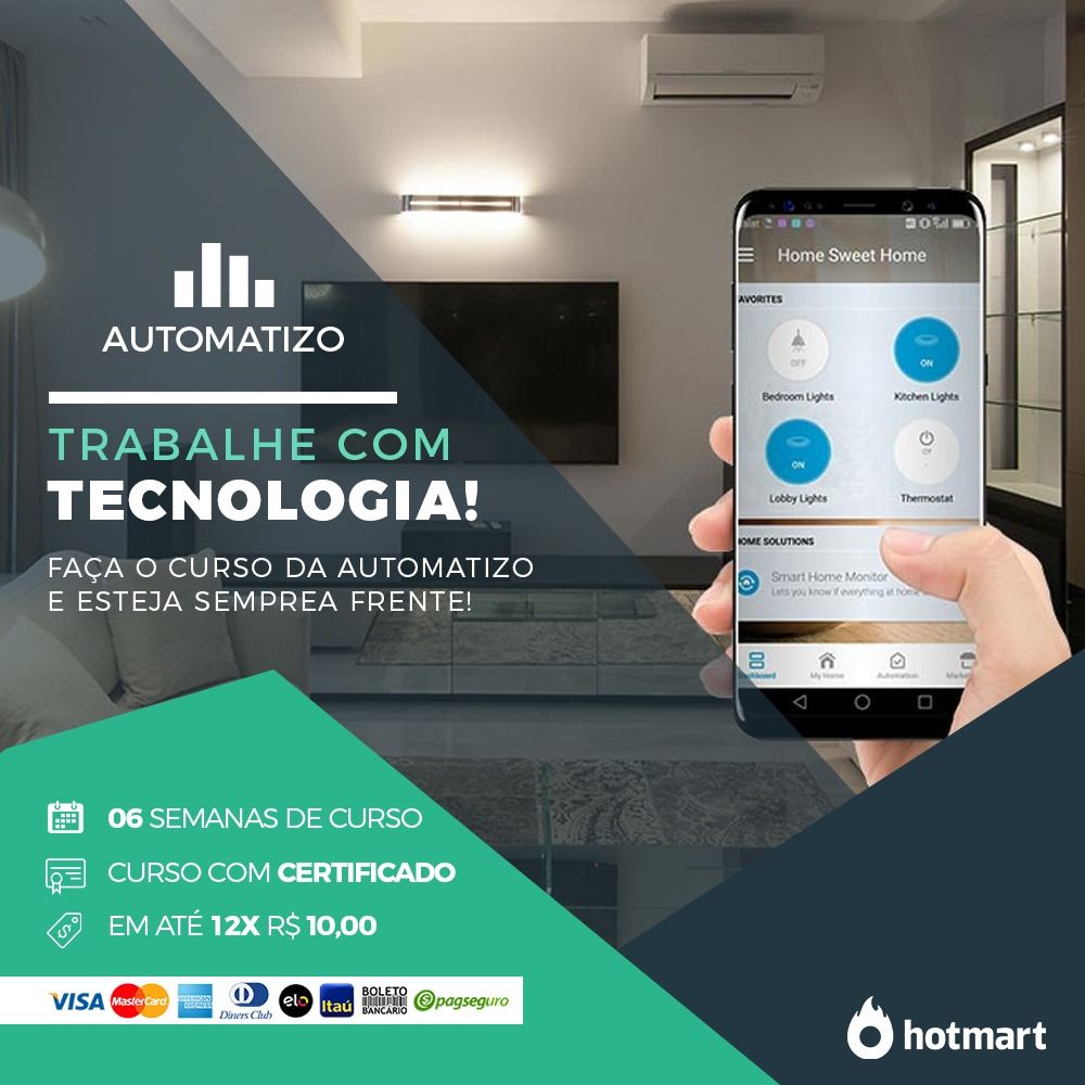 Imagem de CURSO DE AUTOMAÇÃO RESIDENCIAL criado por AUTOMATZO na hotmart