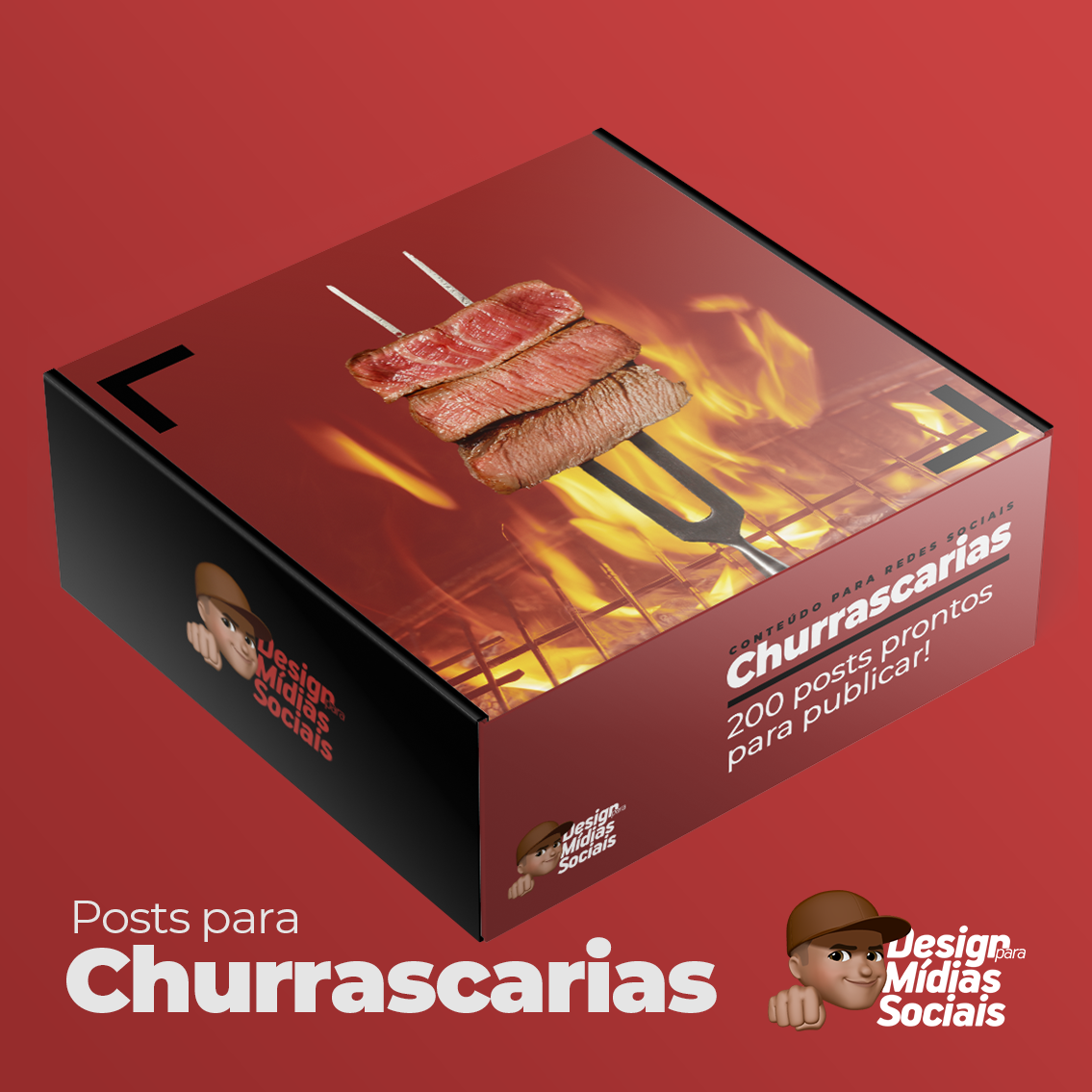 Imagem de Churrascarias | +200 Conteúdos para Redes Sociais  criado por Design para Mídias Sociais® na hotmart