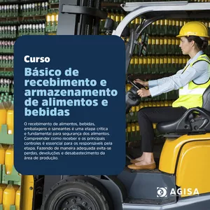 Imagem de capa para o Curso online Curso Básico Recebimento e Armazenamento de Alimentos e Bebidas