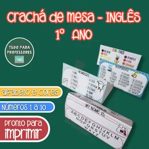 Cover image for Ebook CRACHÁ DE MESA PARA ALUNOS - INGLÊS 1º ANO