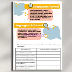 Imagem de capa para o Ebook Material Didático: Linguagem Formal e Informal – Ensino Fundamental 1