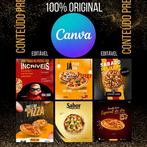 Imagem de capa para o Ebook 30 templates PREMIUM para pizzaria 100% editaveis
