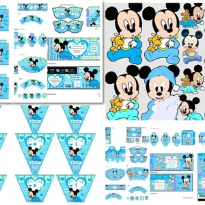 Imagen de portada para Curso online Kit Imprimible Mickey Bebe fiesta cumpleaños