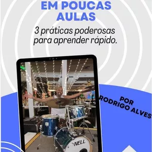 Imagem de capa para o Ebook Aprenda a tocar bateria em poucas aulas.