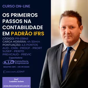 Imagem do curso OS PRIMEIROS PASSOS NA CONTABILIDADE EM PADRÃO IFRS