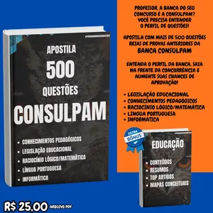 Imagem de capa para o Ebook APOSTILA CONSULPAM - 500 QUESTÕES EDUCAÇÃO