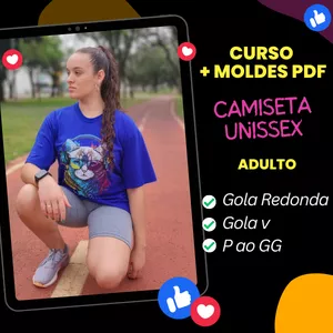 Imagem de capa para o Curso online Curso Camisetas Adulto Unissex [Gola redonda e V] (Grade P ao GG)