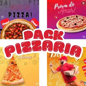Imagem de capa para o Ebook POSTS PARA PIZZARIA +200 ARTES EDITÁVEIS NO CANVA 