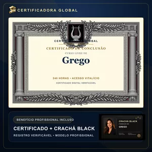 🔥 Bolsa 100% [APLICADA] - [MATRÍCULA] CURSO DE FORMAÇÃO EM Grego - ACESSO VITALÍCIO - CRACHÁ BLACK + REGISTRO - CASHBACK R$ 25 - BÔNUS APOSTILA EXTRA - FP