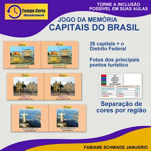 Imagem de capa para o Ebook Jogo da Memória Capitais do Brasil