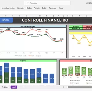 Imagem de capa para o Ebook Planilha de controle Financeiro com Dashboard