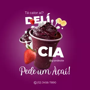 Imagem de capa para o Curso online Templates - Estamos Funcionando - Açaí