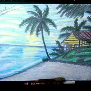 Imagem de capa para o Curso online desenho de paisagem de praia 