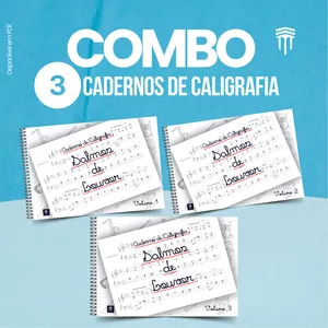 Imagem de capa para o Ebook COMBO: CALIGRAFIA "SALMOS DE LOUVOR"  VOLUME 1,2 E 3