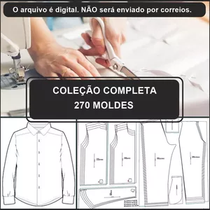 Imagem de capa para o Ebook 270 Moldes De Roupas (Masculino, Feminino e Infantil)