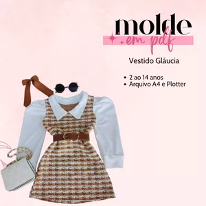 Imagem de capa para o Ebook MOLDE EM PDF - VESTIDO MANGA PRINCESA GLÁUCIA