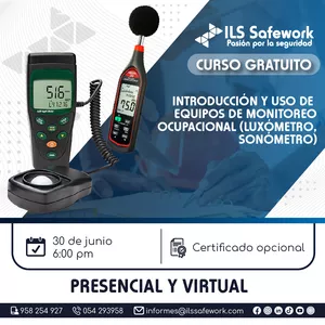 Imagen de portada para Evento online G12 -  Introducción y Uso de Equipos de Monitoreo Ocupacional (Luxómetro y Sonómetro)