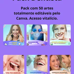 Imagem de capa para o Ebook Pack Canva para dentistas