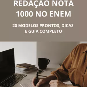 Imagem de capa para o Ebook Redação Nota 1000 no Enem: 20 Modelos, Dicas e Guia Completo