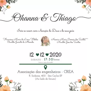 Imagem de capa para o Ebook Editavel- Convite de casamento A5 - flores salmão e verde