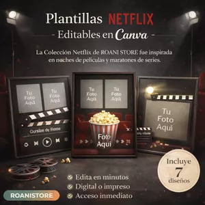 Imagen de portada para Ebook Plantillas de Netflix editables en Canva | 7 Diseños Personalizables