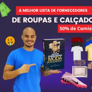 Imagem de capa para o Ebook Lista de Fornecedores de Roupas e Calçados Em Atacado