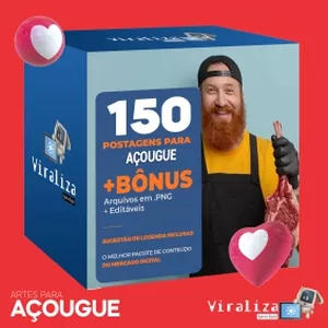 Pack com 150 Artes de Redes Sociais para Açougue