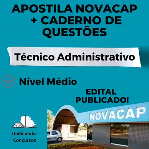 Imagem de capa para o Ebook Apostila + Caderno de questões NOVACAP - Técnico Administrativo - Nível Médio