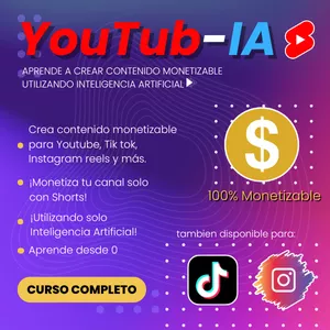 Imagen de portada para Curso online Aprende a Crear Contenido Monetizable Utilizando Solo INTELIGENCIA ARTIFICIAL.