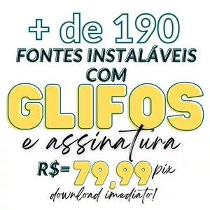 Imagem de capa para o Ebook Mais de 190 fontes com glifos e assinatura