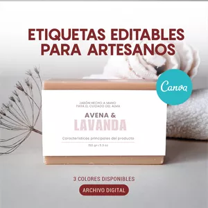 Imagen de portada para Ebook Kit de etiquetas editables para jabones artesanales. 