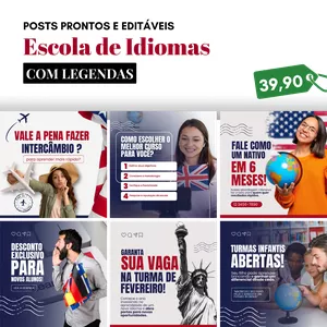 Imagem de capa para o Curso online Pack Canva Escola de Idiomas 