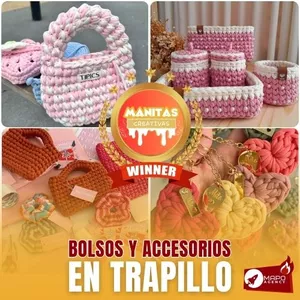 Imagen de portada para Curso online Bolsos y accesorios de trapillo en crochet