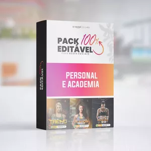 Imagem de capa para o Ebook PACK 100% EDITÁVEL PARA REDES SOCIAIS - ACADEMIA E PERSONAL