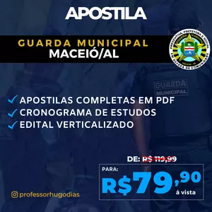 Imagem de capa para o Curso online APOSTILA - GUARDA DE MACEIÓ - AL