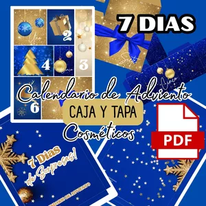 Imagen de portada para Ebook Calendario Adviento 7 días AZUL Y ORO COSMÉTICOS 