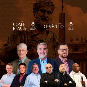 Imagem de capa para o Curso online Conferência e Cenáculo Sobre a Rocha de Pedro 2024