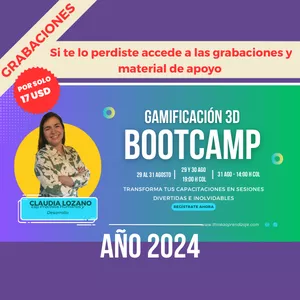 Imagen de portada para Curso online Grabaciones Bootcamp Gamificación 3D Año 2024