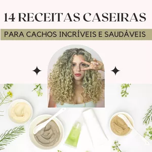 Imagem principal do produto 14 Receitas Caseiras para CACHOS INCRÍVEIS e SAUDÁVEIS