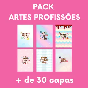Imagem de capa para o Curso online  Pack - Artes para capa caderno/agenda das profissões