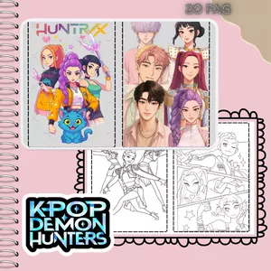 Imagen de portada para Ebook Guerreras K-Pop: Colorea el Poder y el Estilo 20 paginas para colorear