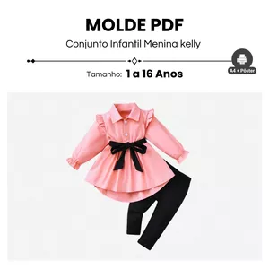 Imagem de capa para o Ebook MOLDE CONJUNTO INFANTIL COM BLUSA MANGA LONGA