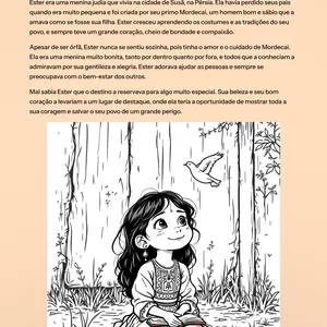 Imagem de capa para o Ebook EBOOK INFANTIL PARA COLORIR- ESTER, A MENINA CORAJOSA