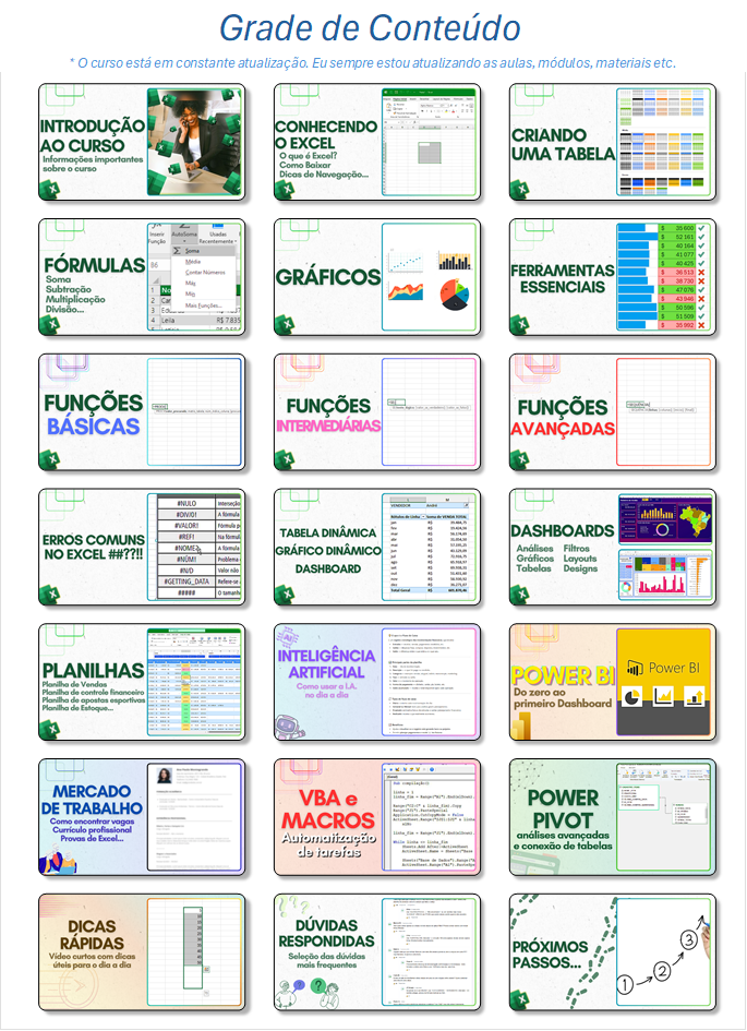 Excel Excelente! Seja destaque no Mercado de Trabalho.