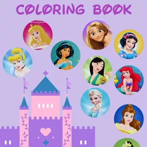 Cover image for Ebook Disney Princesses coloring book with over 100 illustrations
