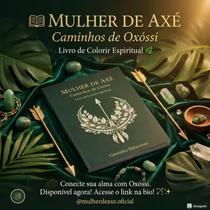 Imagem de capa para o Ebook  Mulher de Axé - Caminhos de Oxóssi | Livro para Colorir e Conexão Espiritual