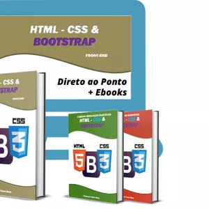 Imagem de capa para o Curso online Vídeos - HTML, CSS e BOOTSTRAP - Direto ao ponto