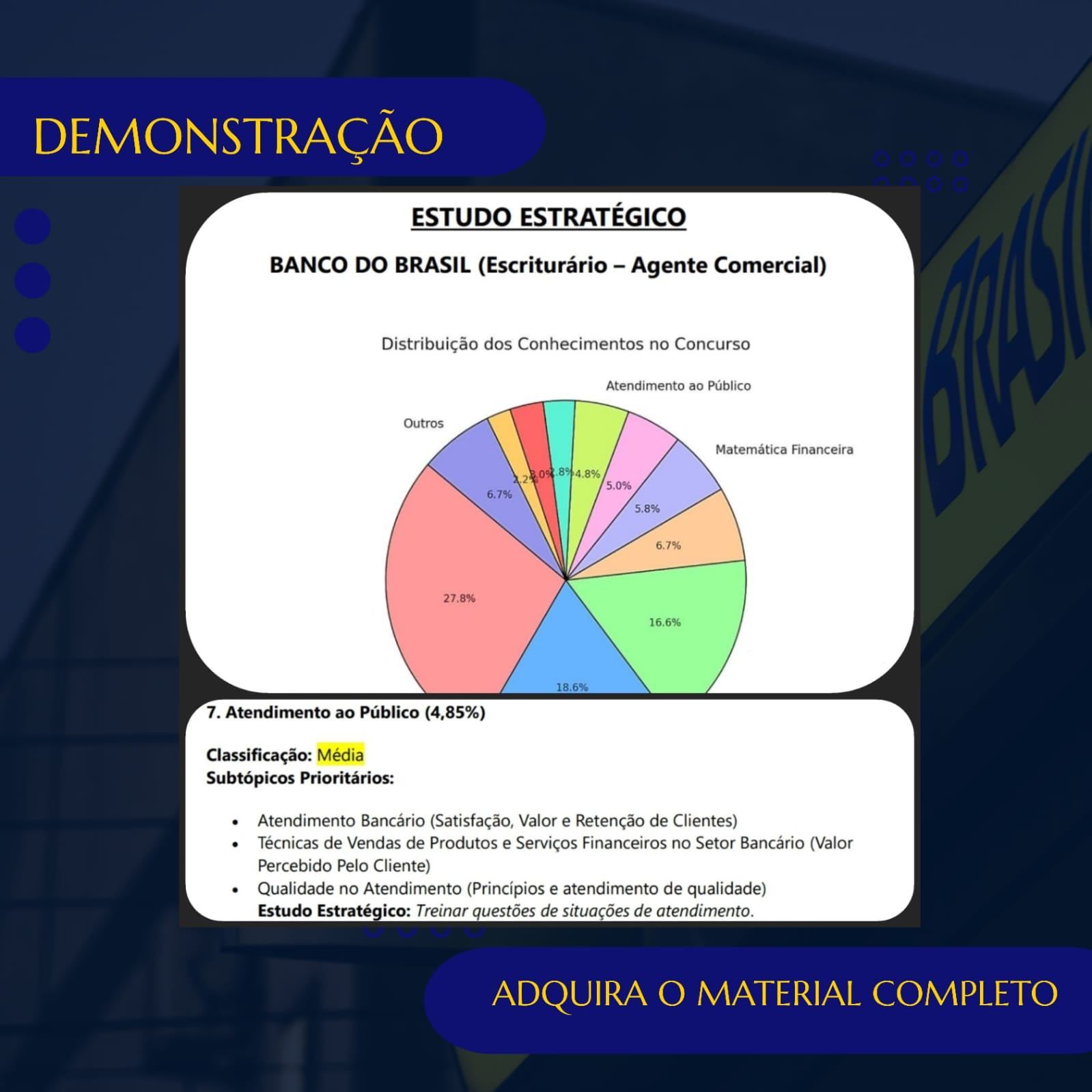 ESTUDO ESTRATÉGICO - Banco do Brasil - Escriturário - Agente Comercial — imagem 2
