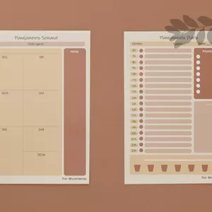 Imagem de capa para o Curso online Planner semanal e diário em tons terrosos